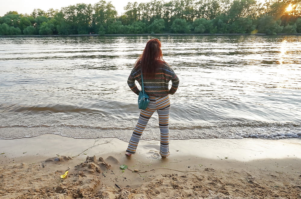 In AKIRA pants near Moscow-river in evening