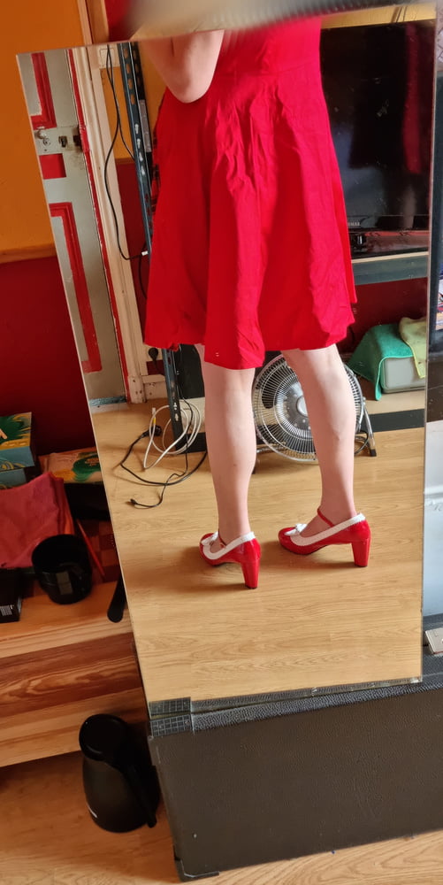 s style red dress