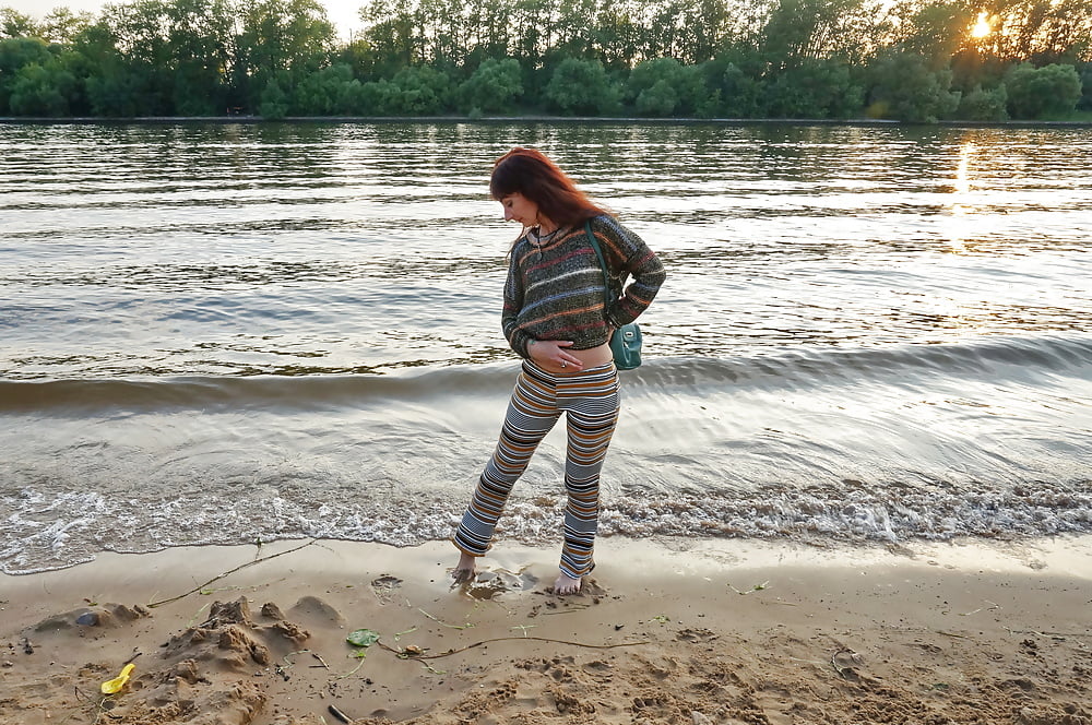 In AKIRA pants near Moscow-river in evening