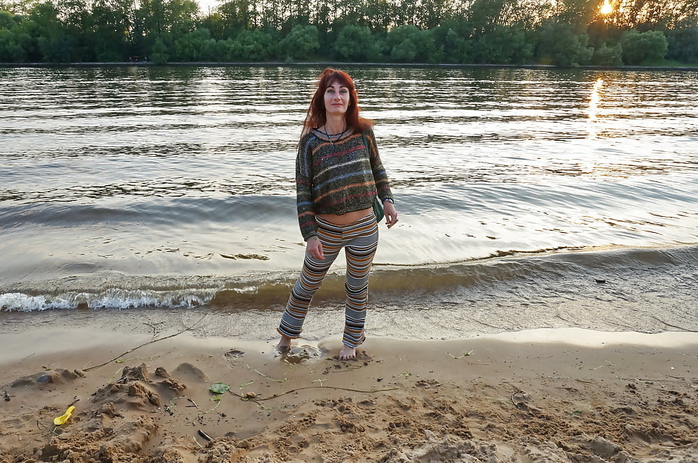 In AKIRA pants near Moscow-river in evening