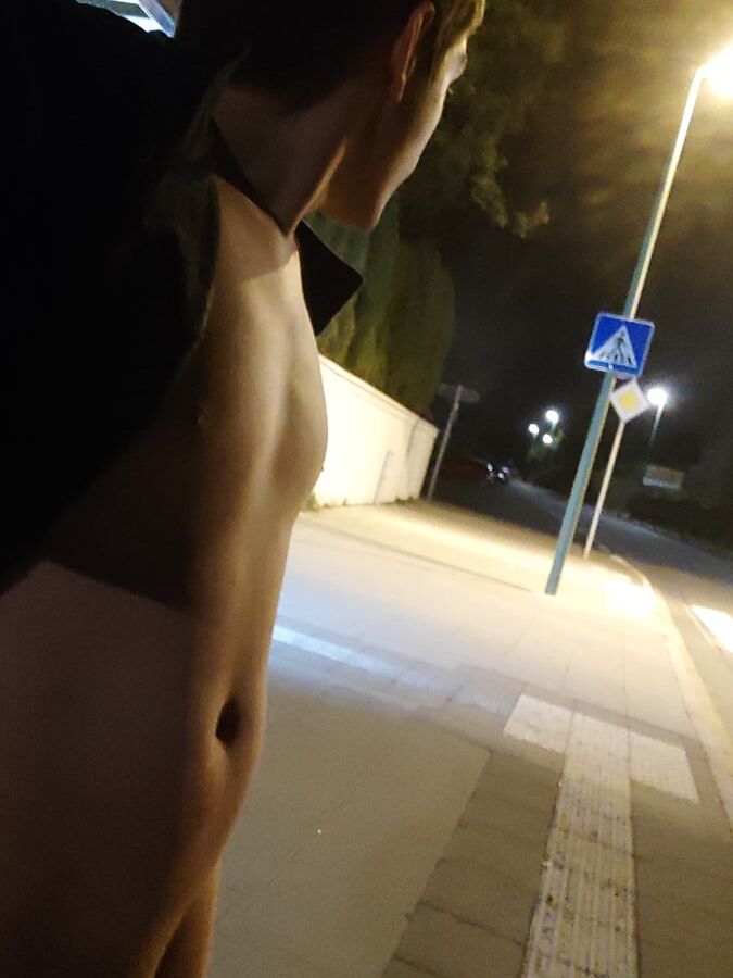 Walk naked at night in living area