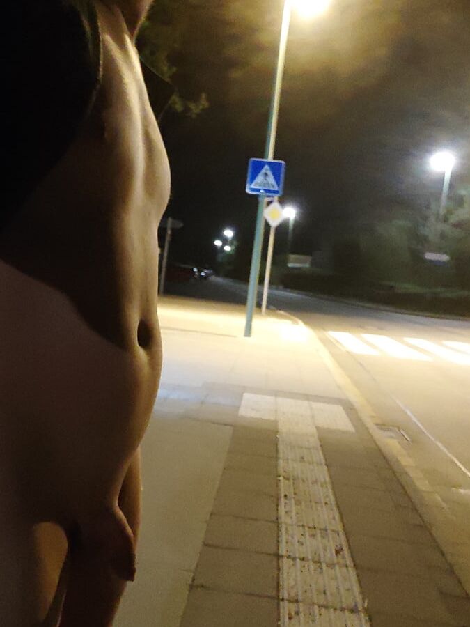 Walk naked at night in living area