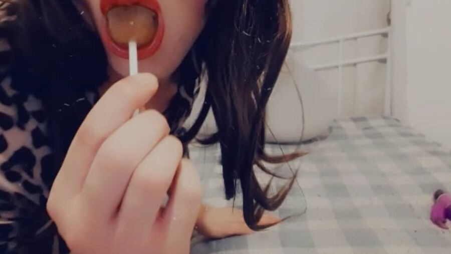 Sissy Slut Crossdresser Harley Big Lollipop Fun