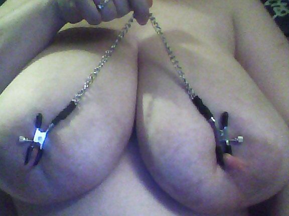 playing with my new tit clamps