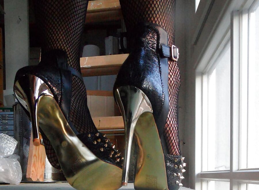 golden stilettos