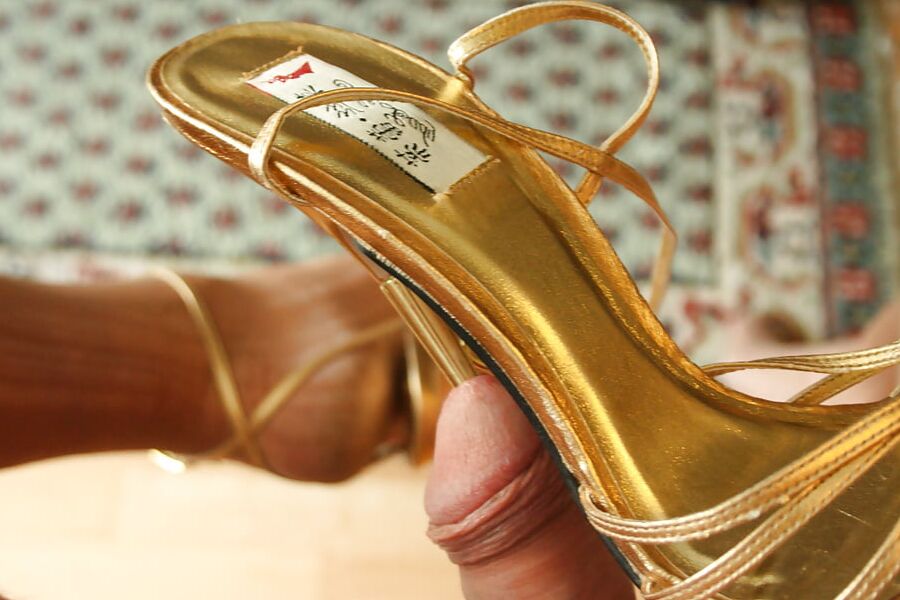 golden stilettos