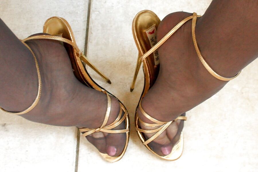 golden stilettos