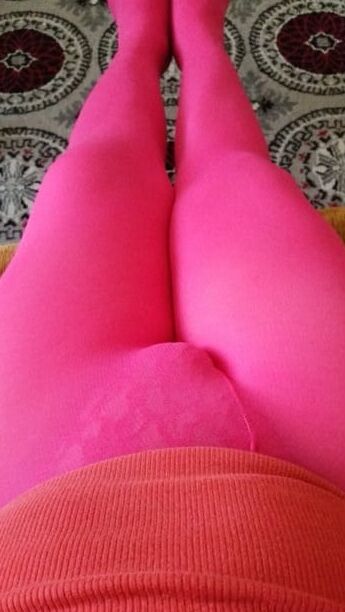 I like to wear red pink tights