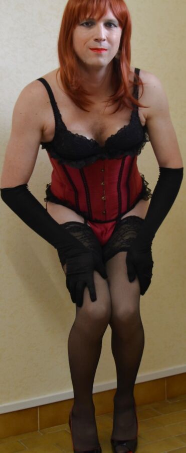 Vinyle rouge et nylon noir