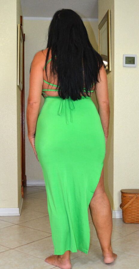 My Fuck Toy in Green Dress Fantasy Fest