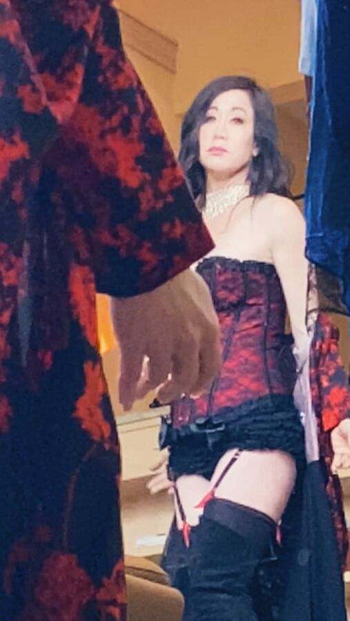 Asian MILF in Lovely Corset and Stockings