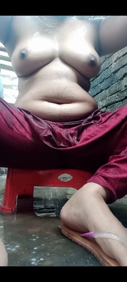 Sexy girl bathing