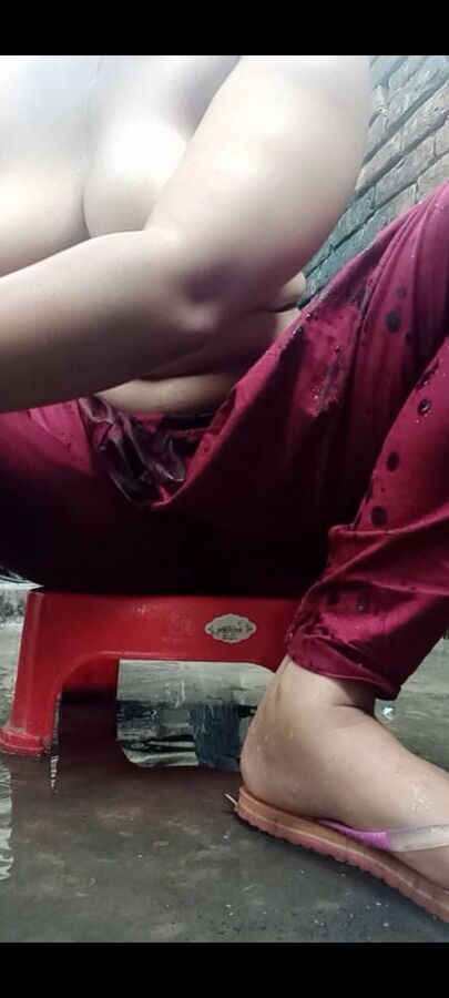 Sexy girl bathing