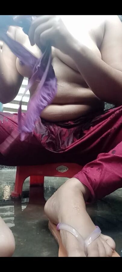 Sexy girl bathing