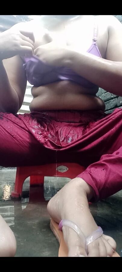 Sexy girl bathing