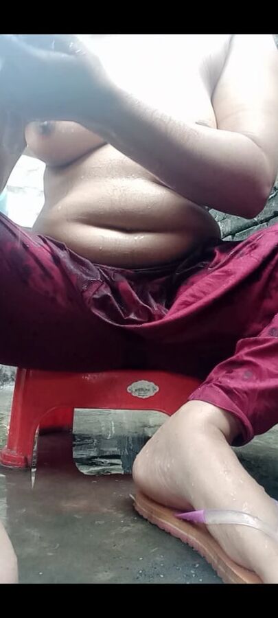 Sexy girl bathing
