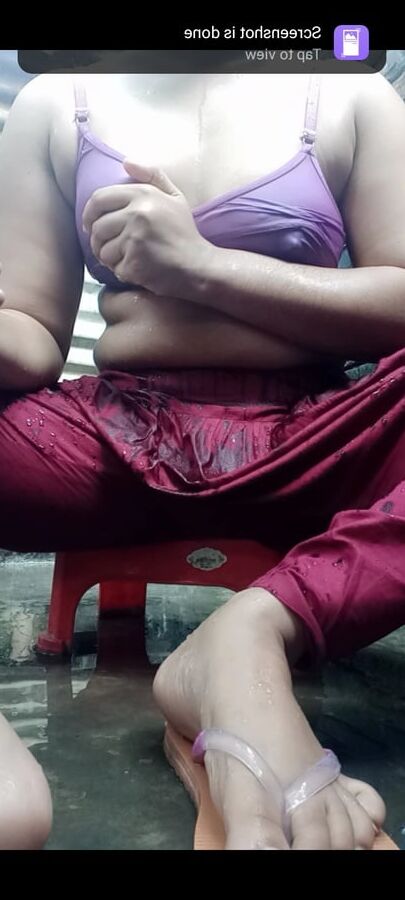 Sexy girl bathing