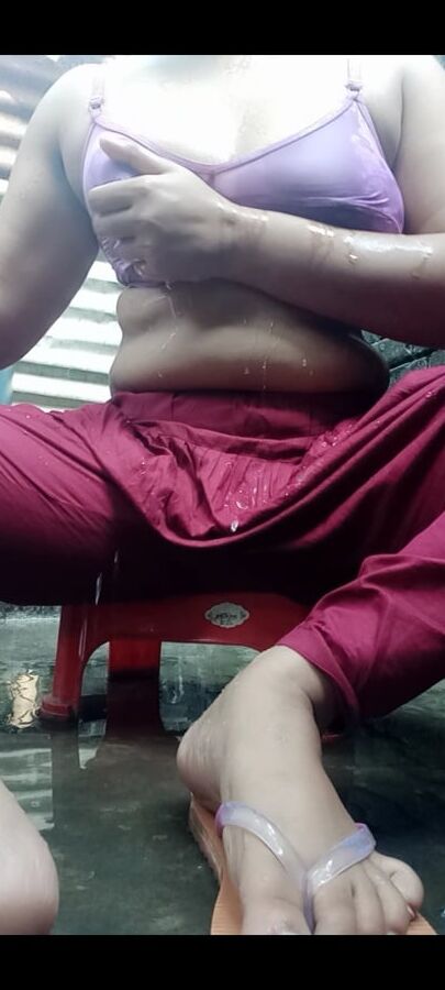 Sexy girl bathing