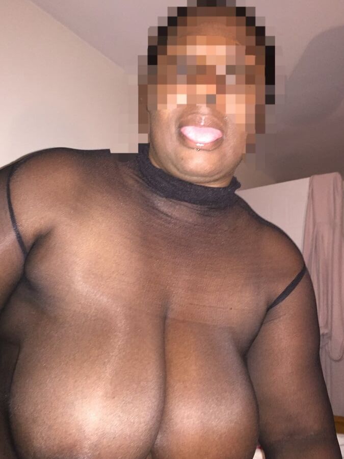 Mummy's Big Tits In Black Nylon
