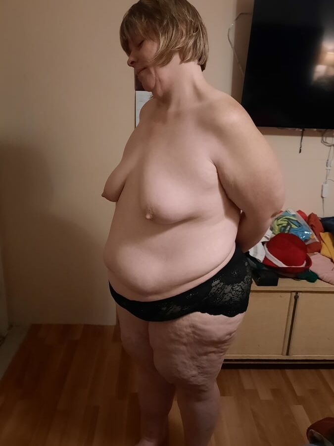 Bbw wife in black panties