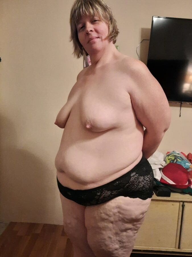 Bbw wife in black panties
