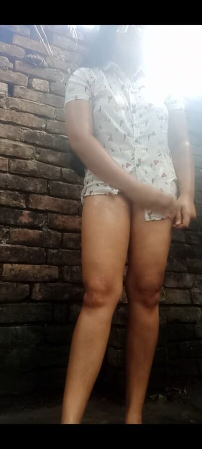 Hot girl bathing