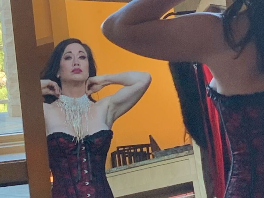 Lovely MILF Asian getting dressed for you
