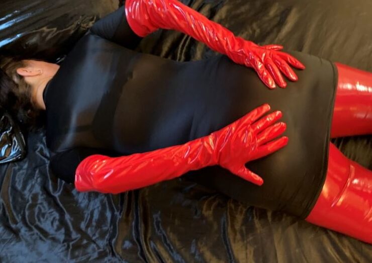Red Leggings, Red Gloves, Red Heels