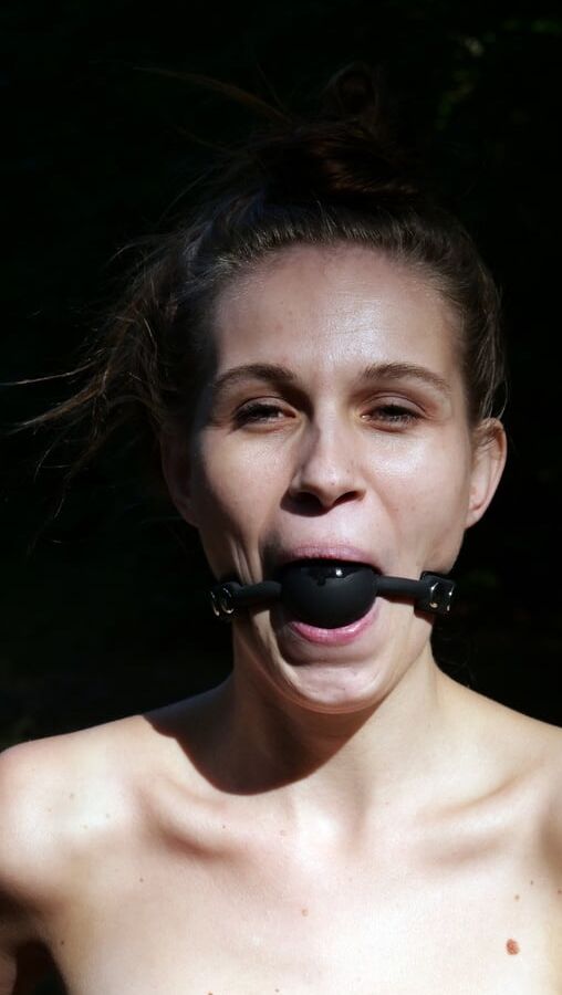 Nela Decker gagged ball and nipple clamps