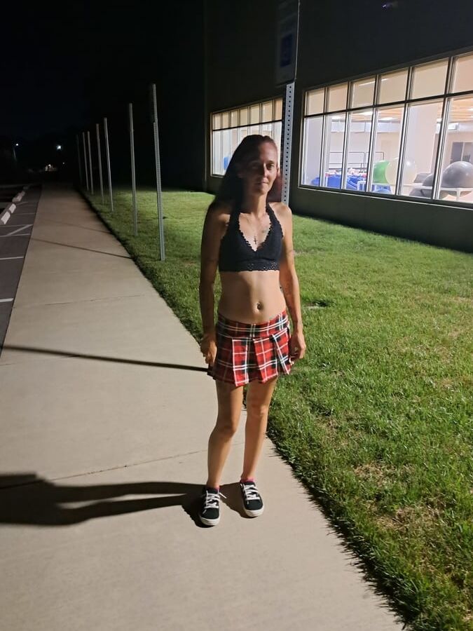 Short skirt in the park