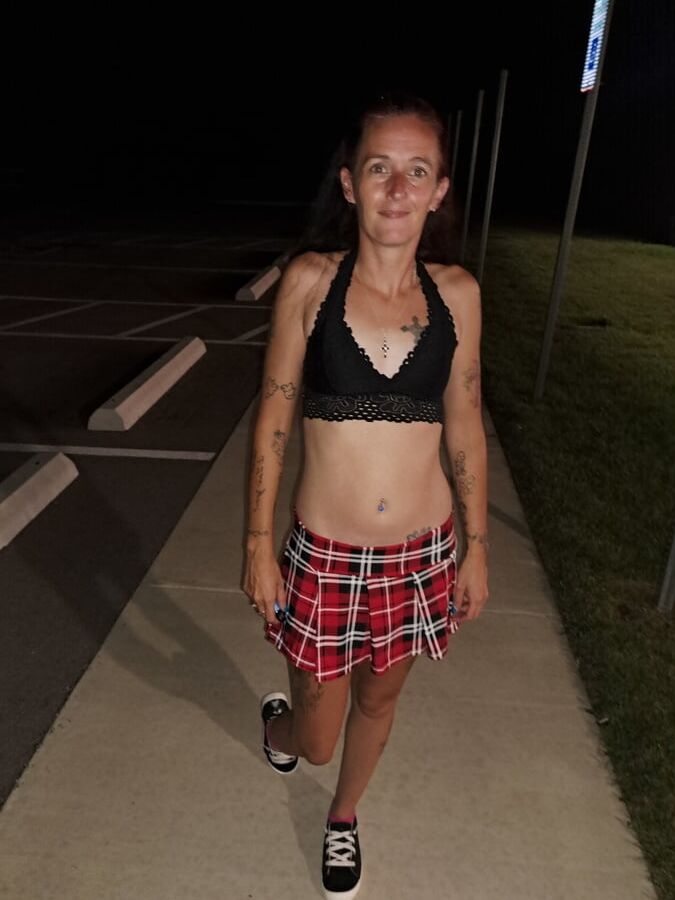 Short skirt in the park
