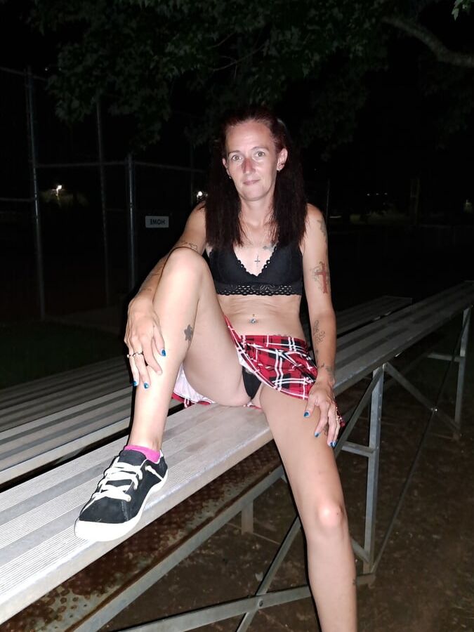 Short skirt in the park