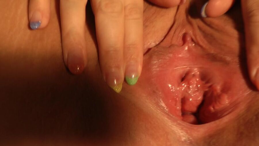 Spank the clitoris and play with billiard balls