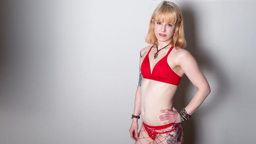 Spinner Karlee Paige in Red Stockings