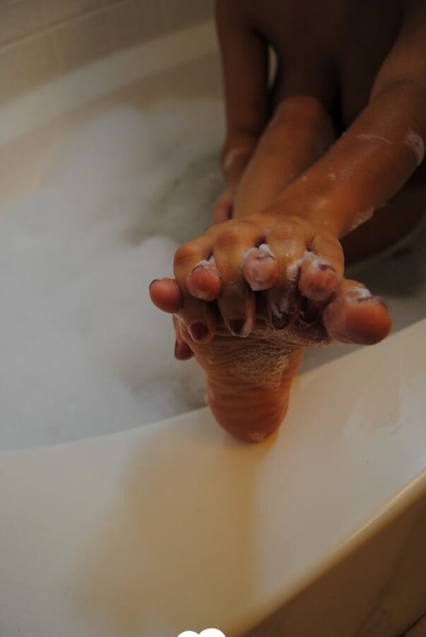 Gorgeous girl shows you her cute feet