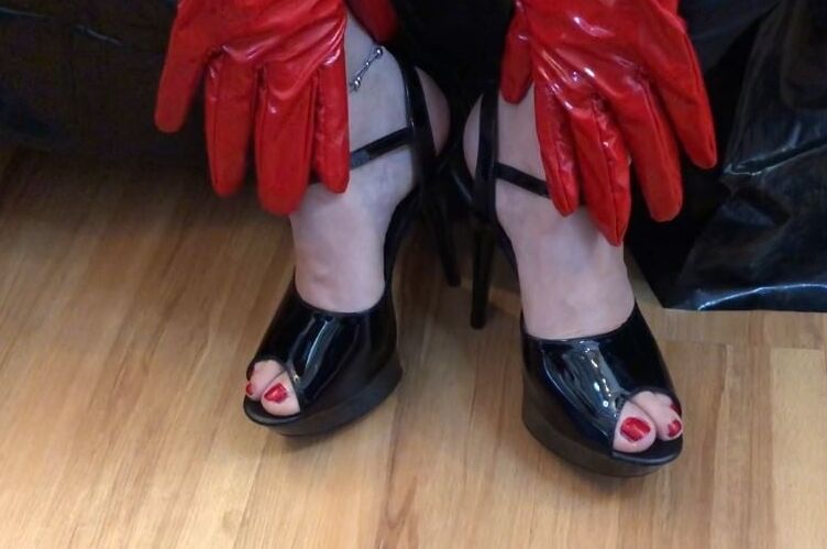 Red Heels and Black Leggings