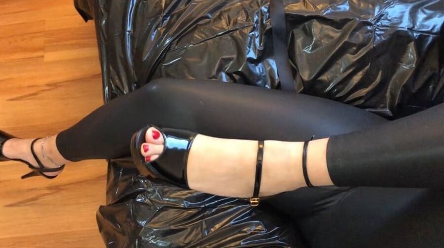 Red Heels and Black Leggings
