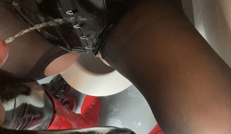 Black and Red Fetish Pissing
