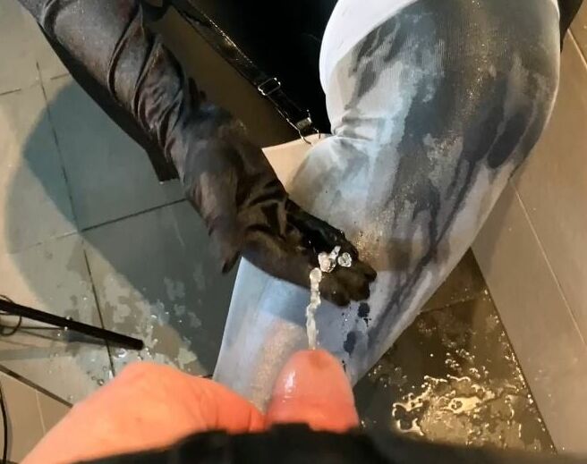 Black and white pissing and blowjob