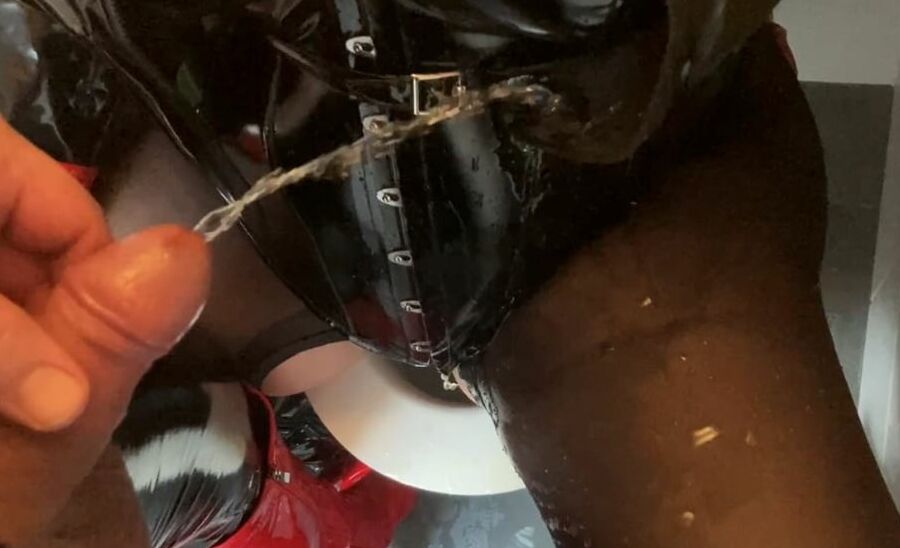 Black and Red Fetish Pissing