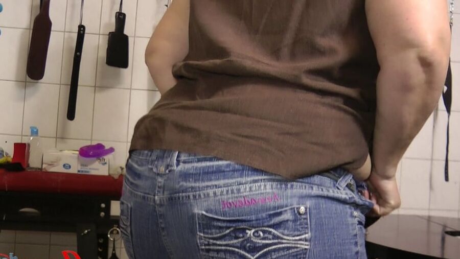 Jeans ass spanked