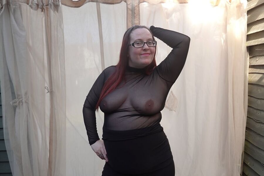 Transparent top with Miniskirt and boots