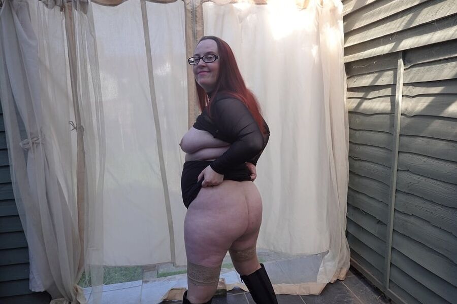 Transparent top with Miniskirt and boots