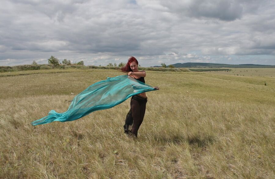 Turquoise Shavl for windly weather