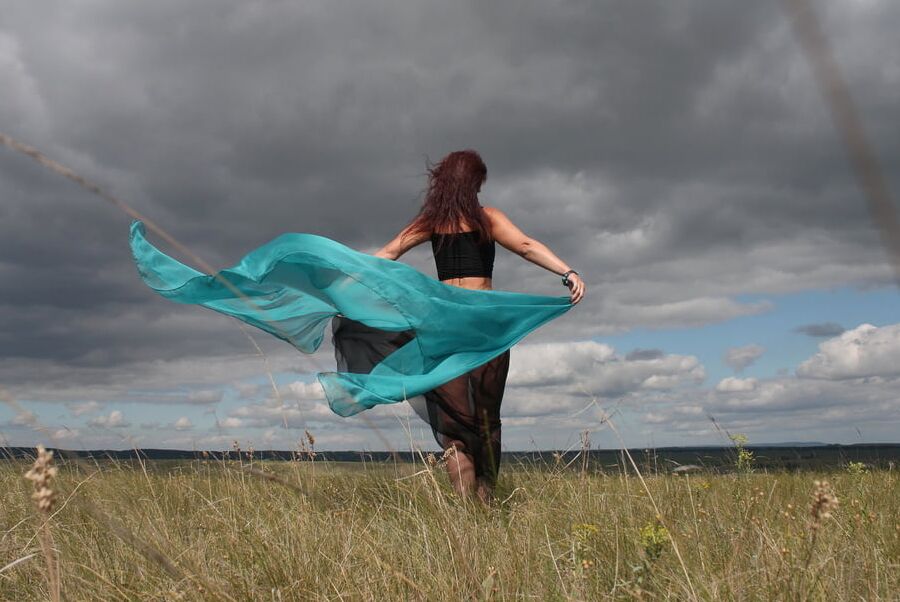 Turquoise Shavl for windly weather