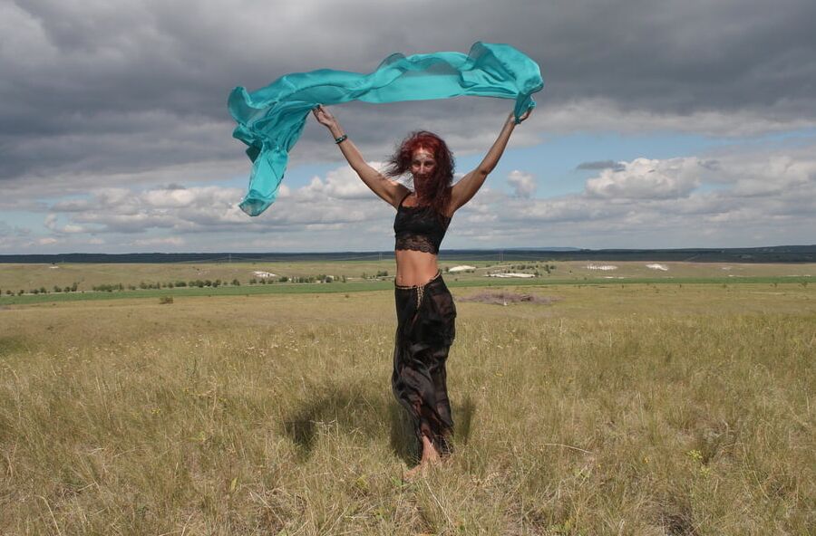 Turquoise Shavl for windly weather