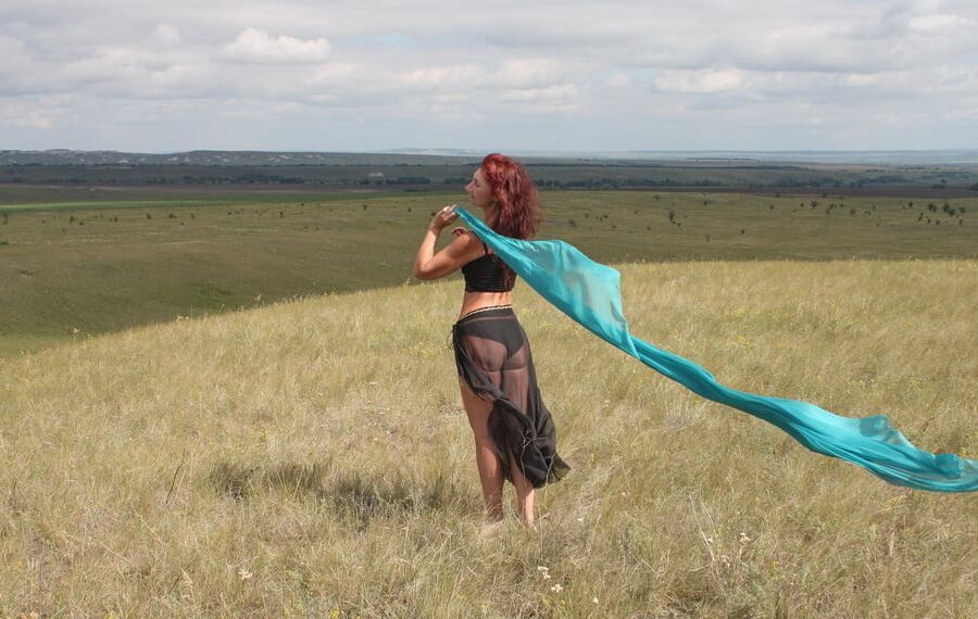 Turquoise Shavl for windly weather