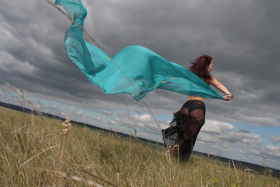 Turquoise Shavl for windly weather