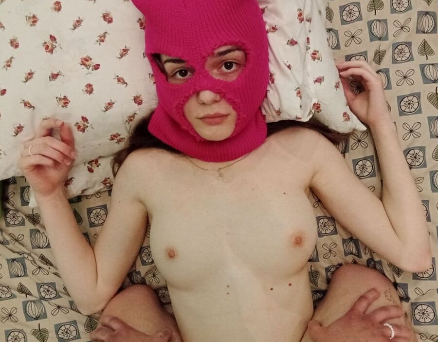 CUTE GIRL IN BALACLAVA MASK!