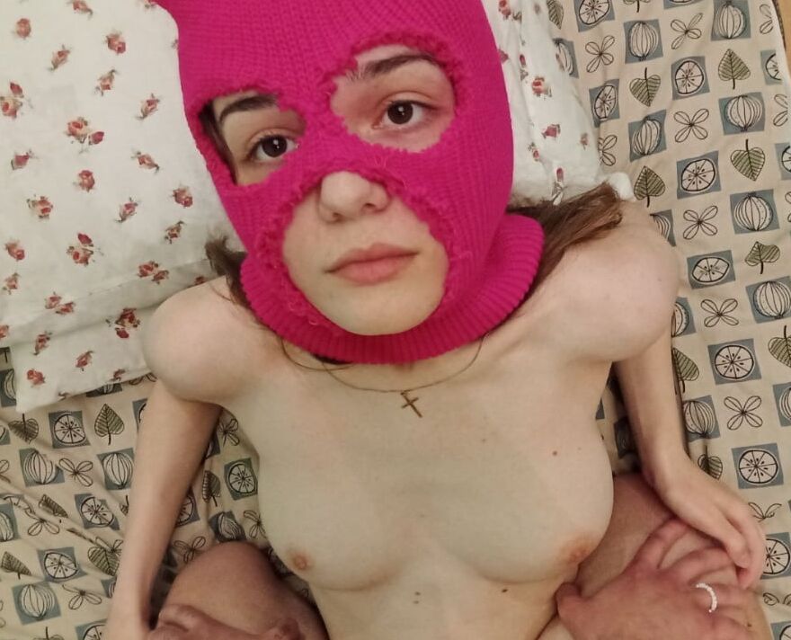 CUTE GIRL IN BALACLAVA MASK!